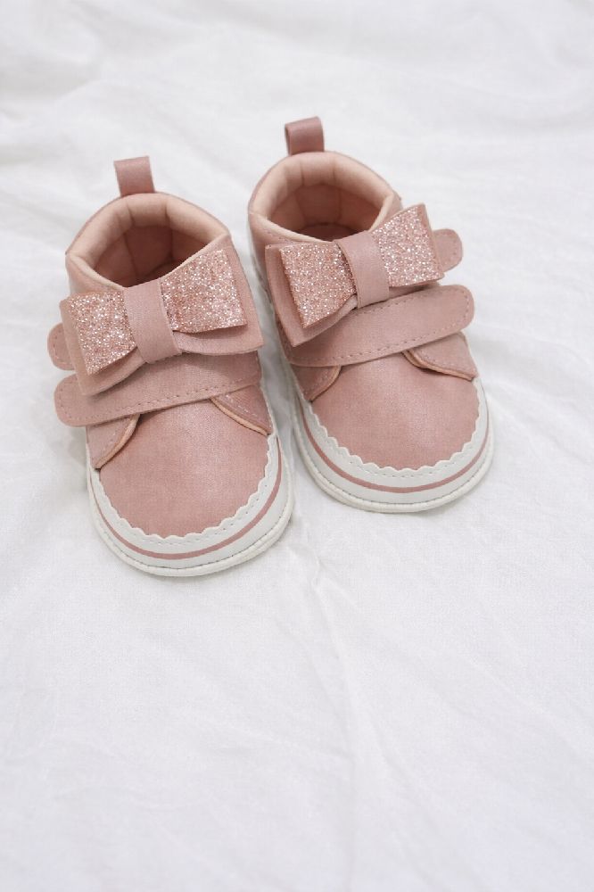 🔥 Chaussures bébé LC Waikiki 🎀 Rose poudré • Nœud pailleté