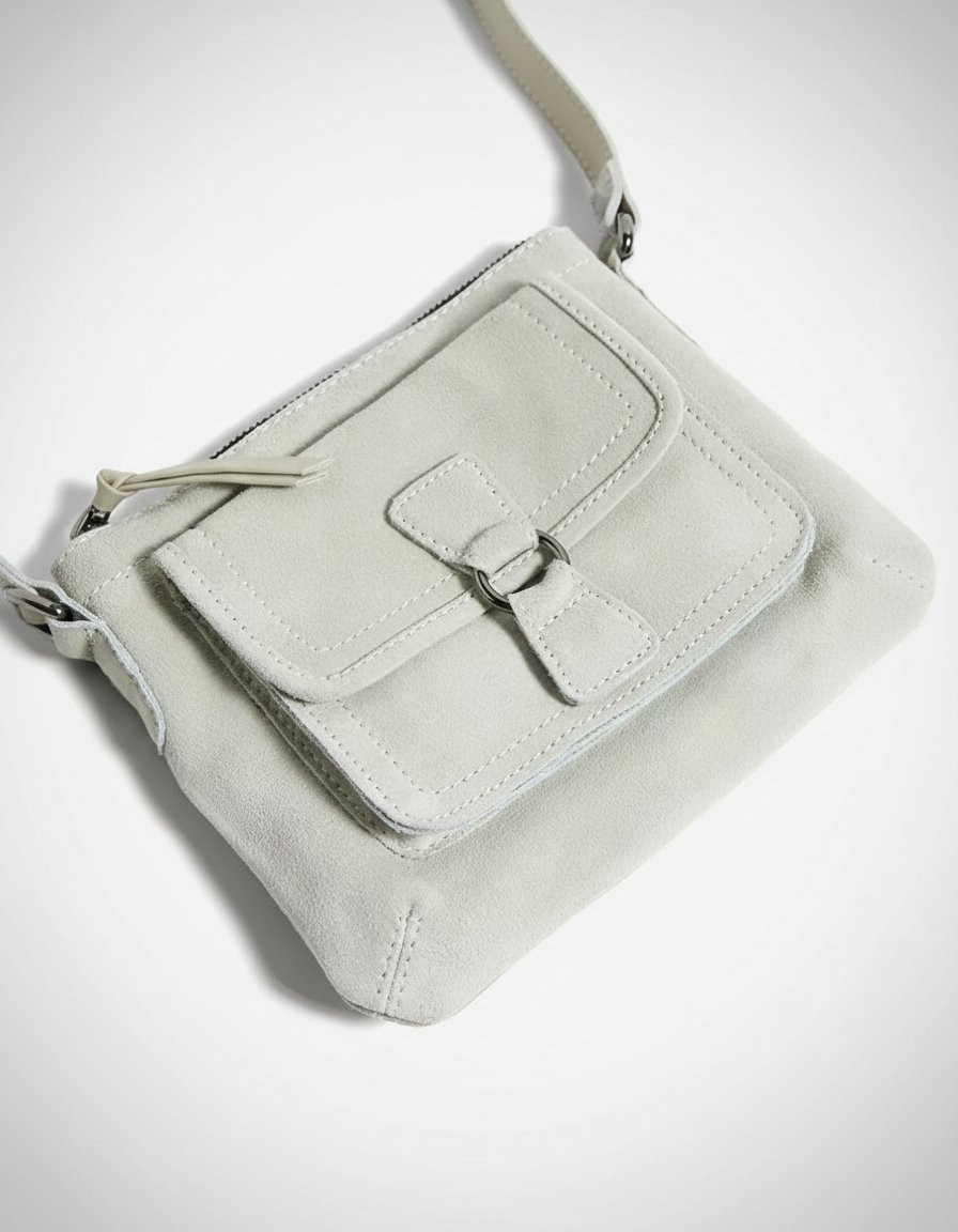 👜 Petite bandoulière American Outfitters en cuir véritable grège