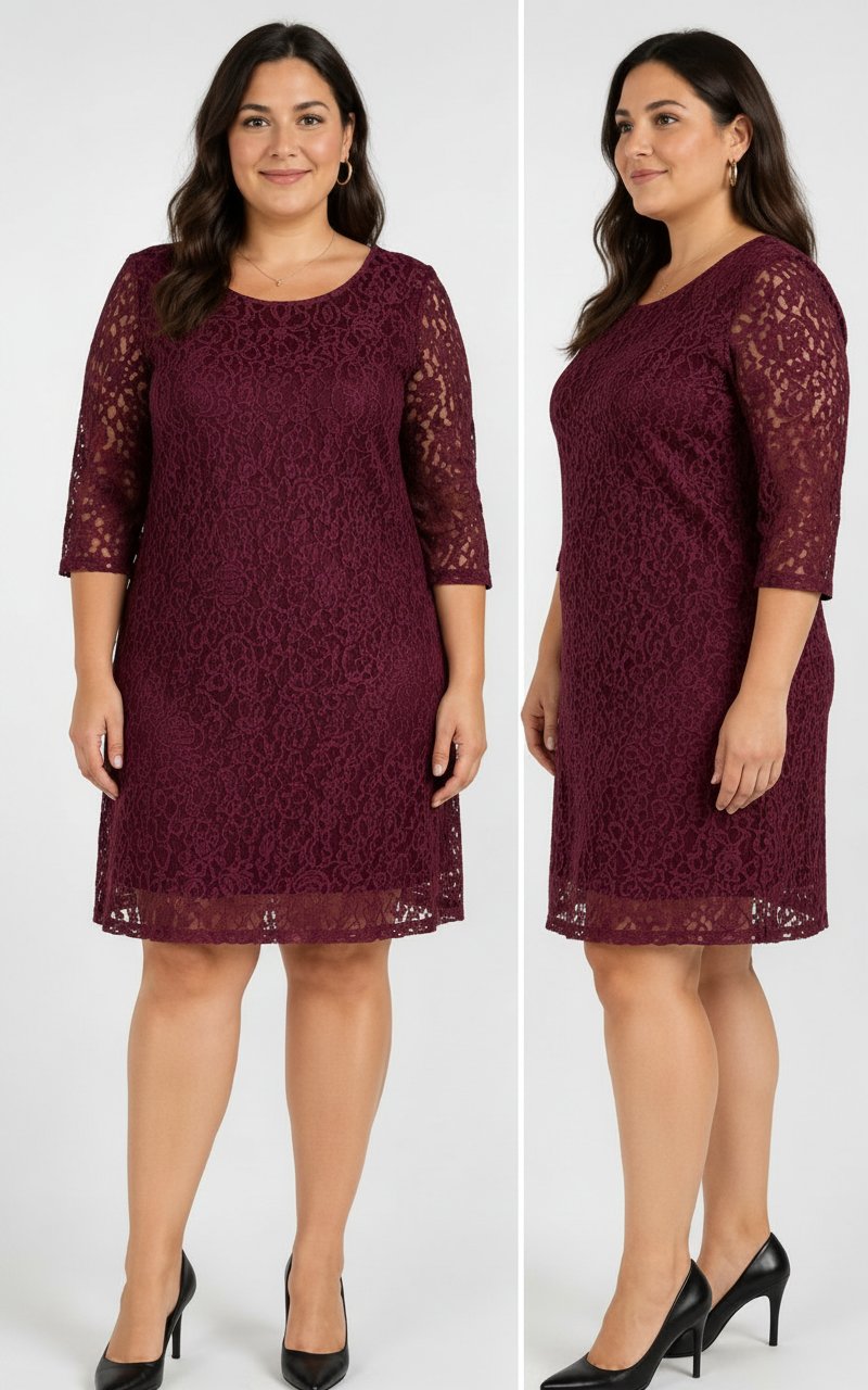 ✨ Robe élégante bordeaux en dentelle Marque Reitmans Taille L