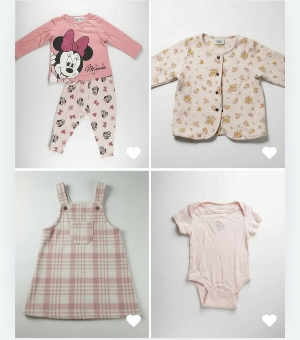🌟 Super Lot 9 mois – Gilet Tape à l’Oeil, Pyjama Minnie Disney LC Waikiki, Body, Jupe Salopette 👶💖