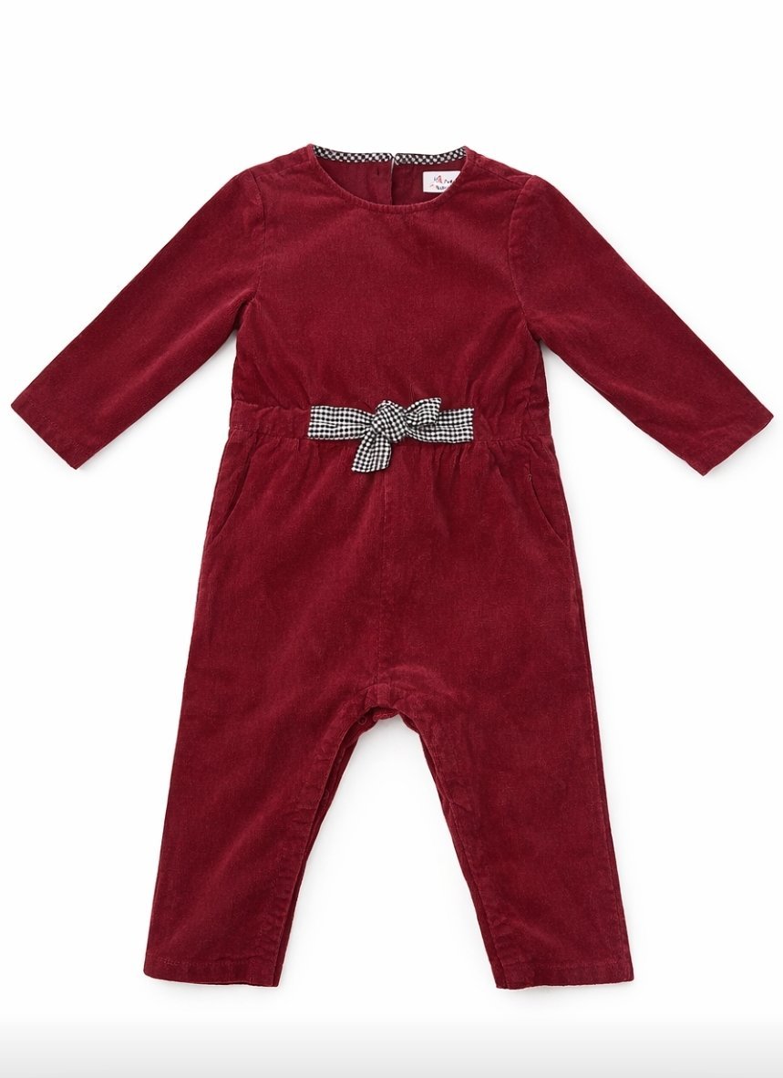 ZARA Baby combinaison velours bordeaux 18-24 mois 🎀 Tenue Aïd chic et confortable