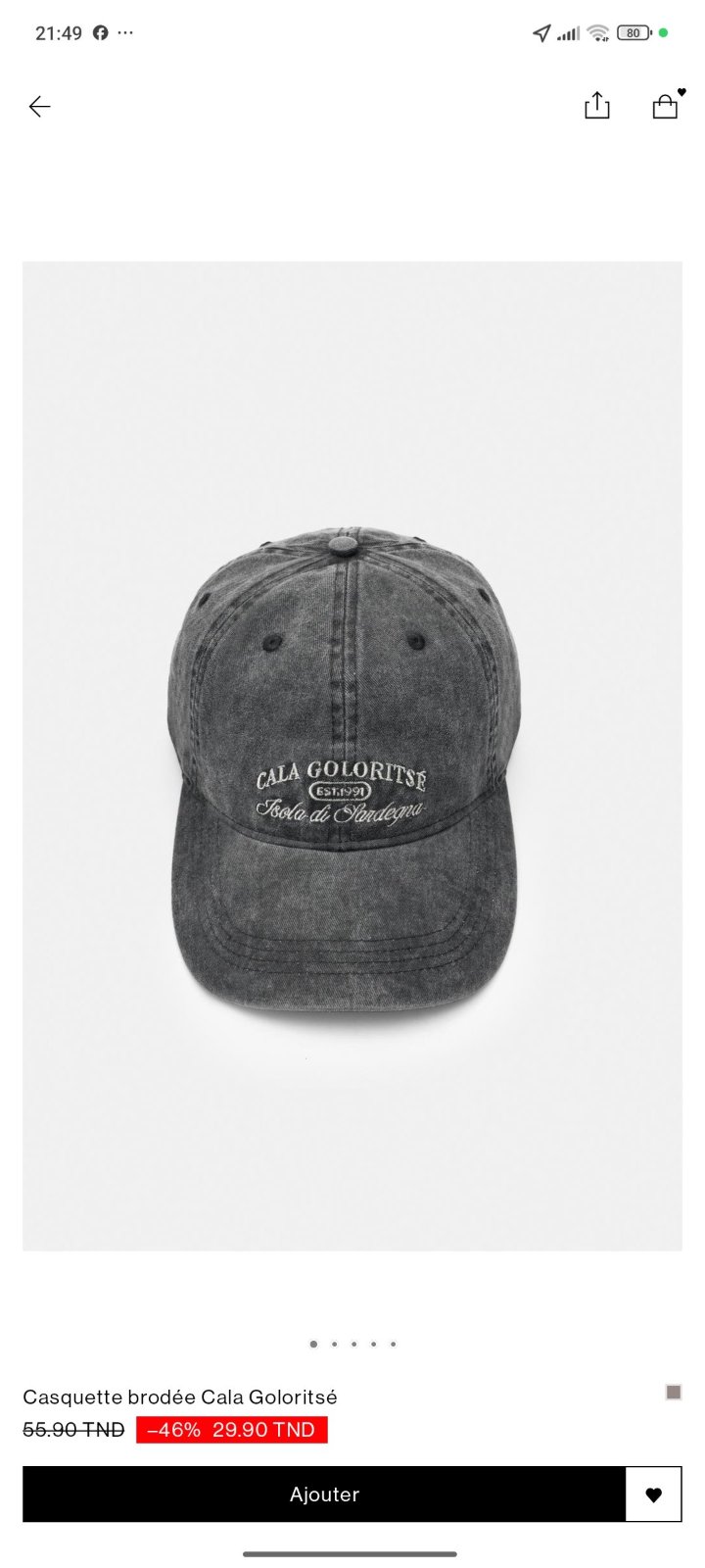 Casquette cala golorisé