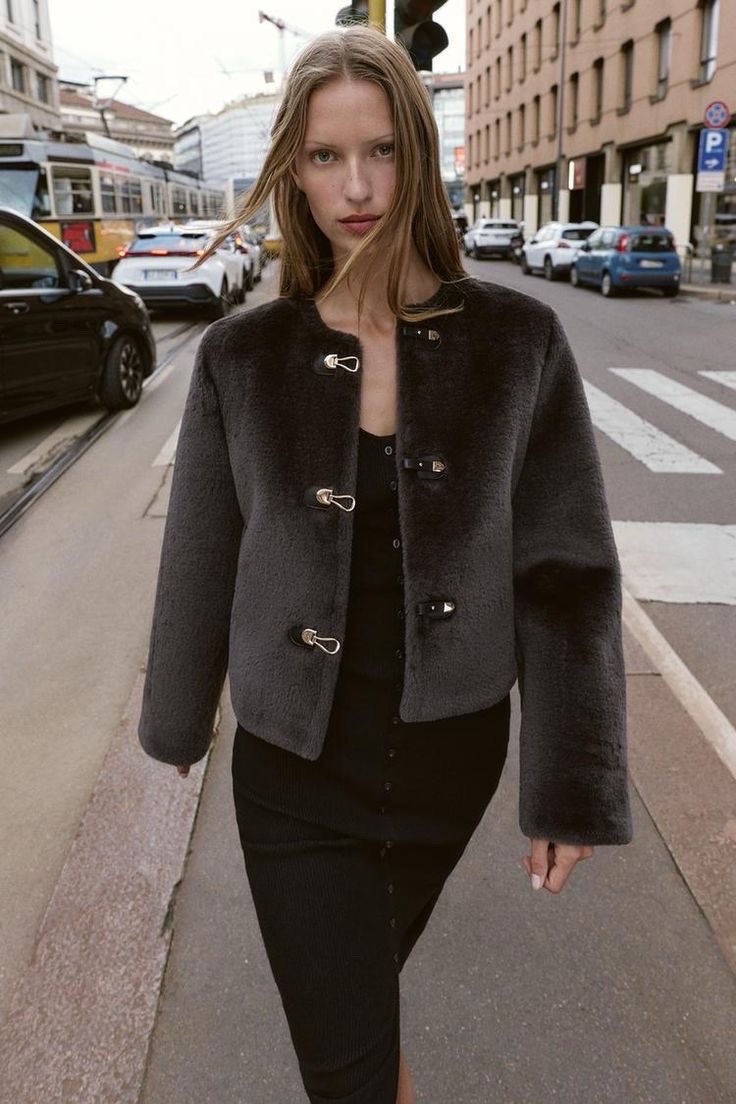 Veste effet fourrure ZARA taille S tlabes S/M