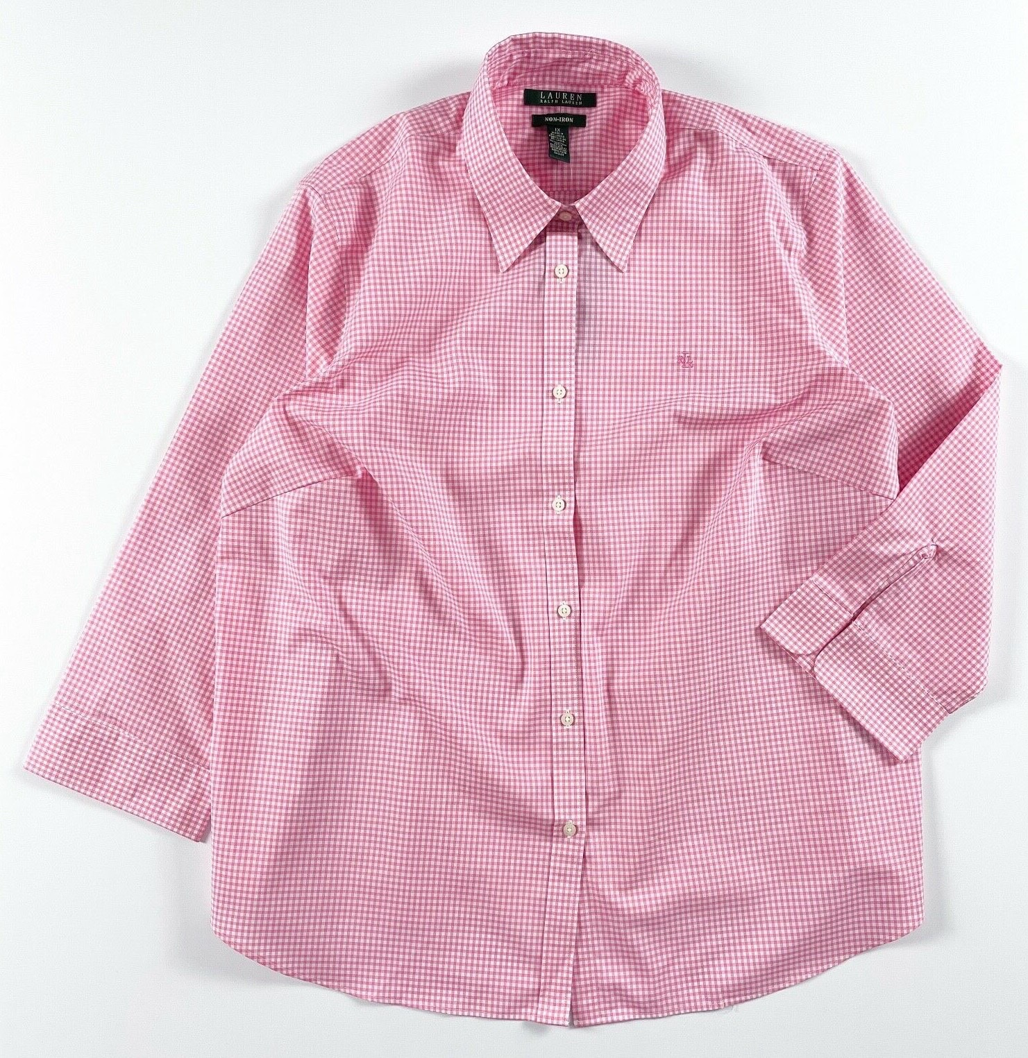 Cette chemise Lauren Ralph Lauren grande taille est confectionnée en popeline de coton non-fer.