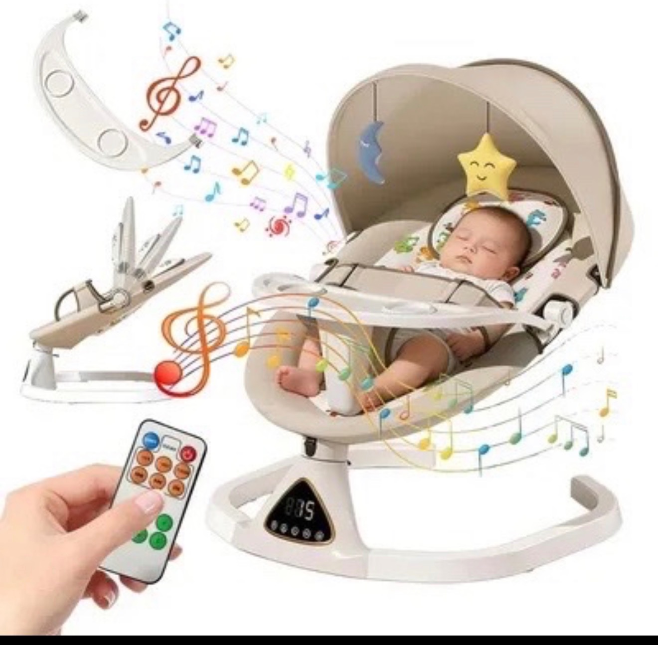Transat / Balancelle électrique pour bébé avec télécommande et musique