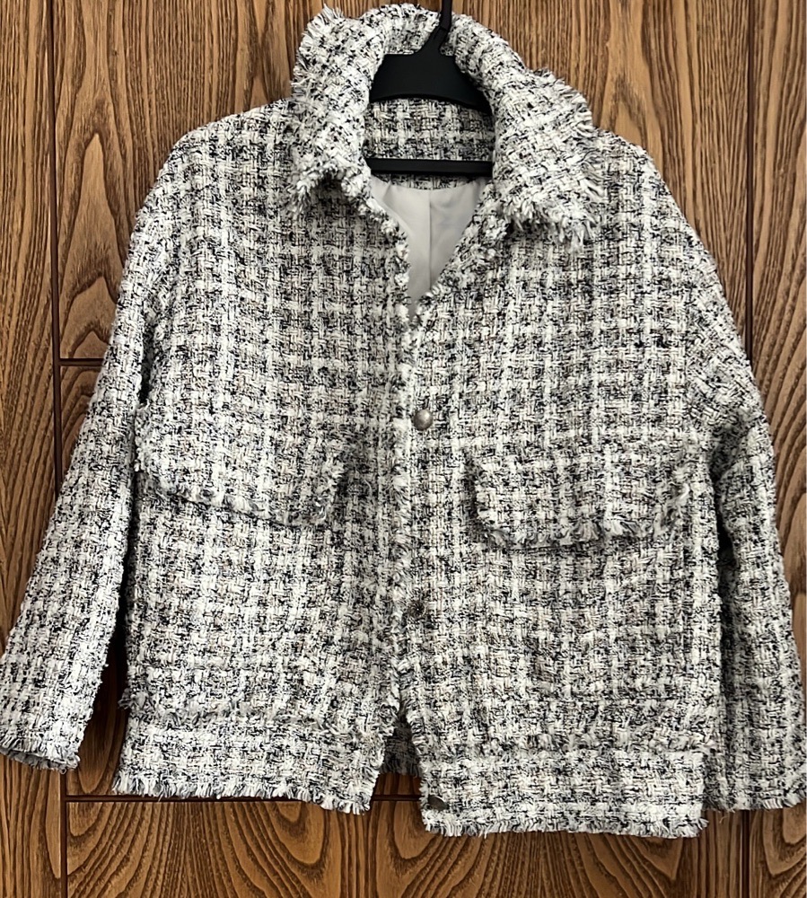 Veste en tweed bomber style oversize 