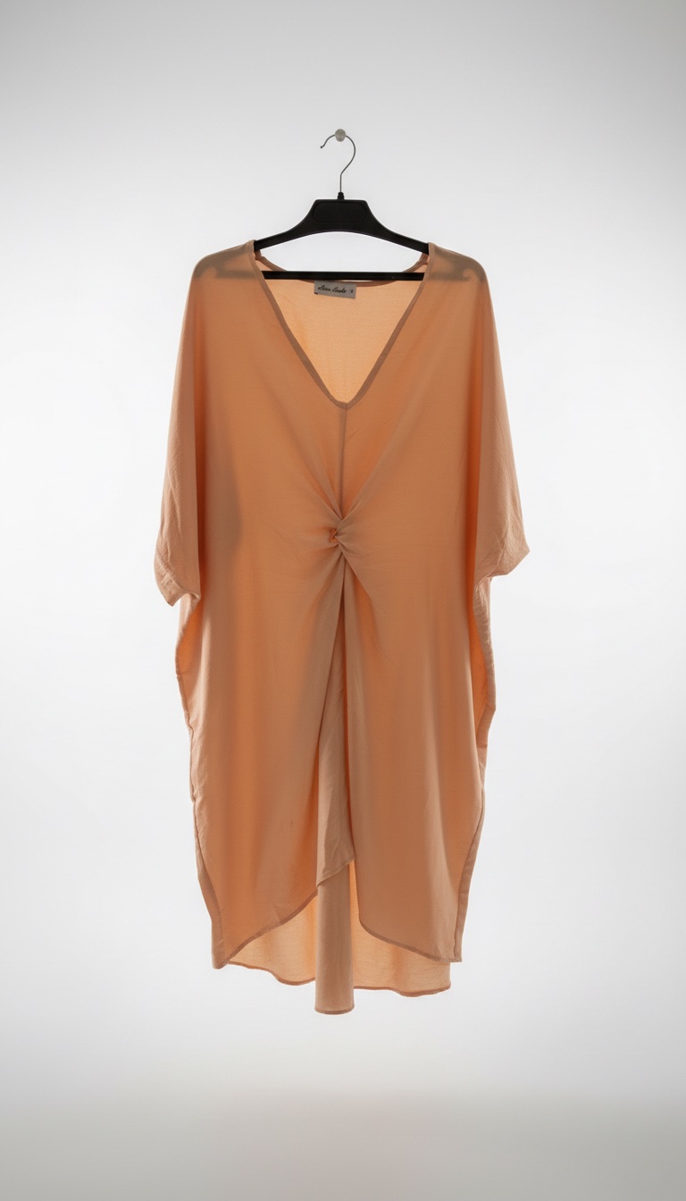 Robe poncho femme rose  