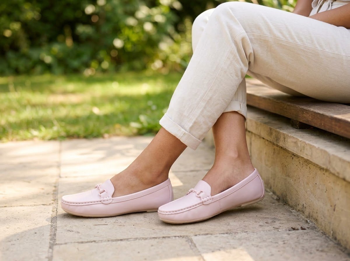 Mocassins rose poudré, pointure 40