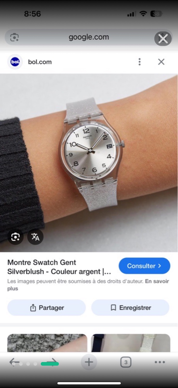 Montre swatch silicone en très bon état