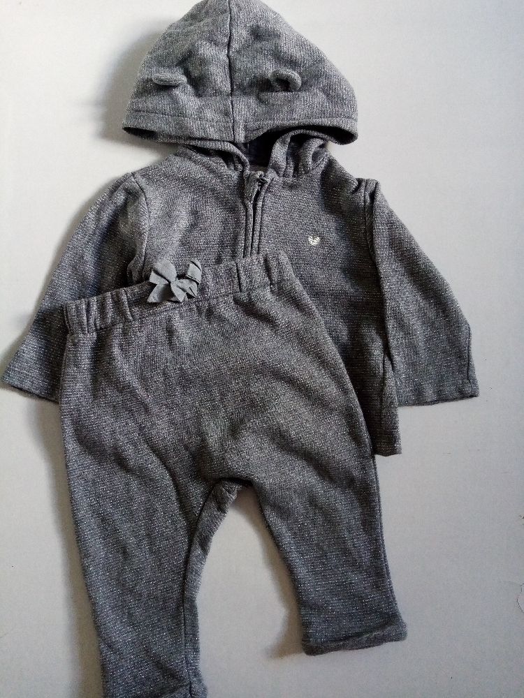 Enssemble bébé gris 100% coton 6mois