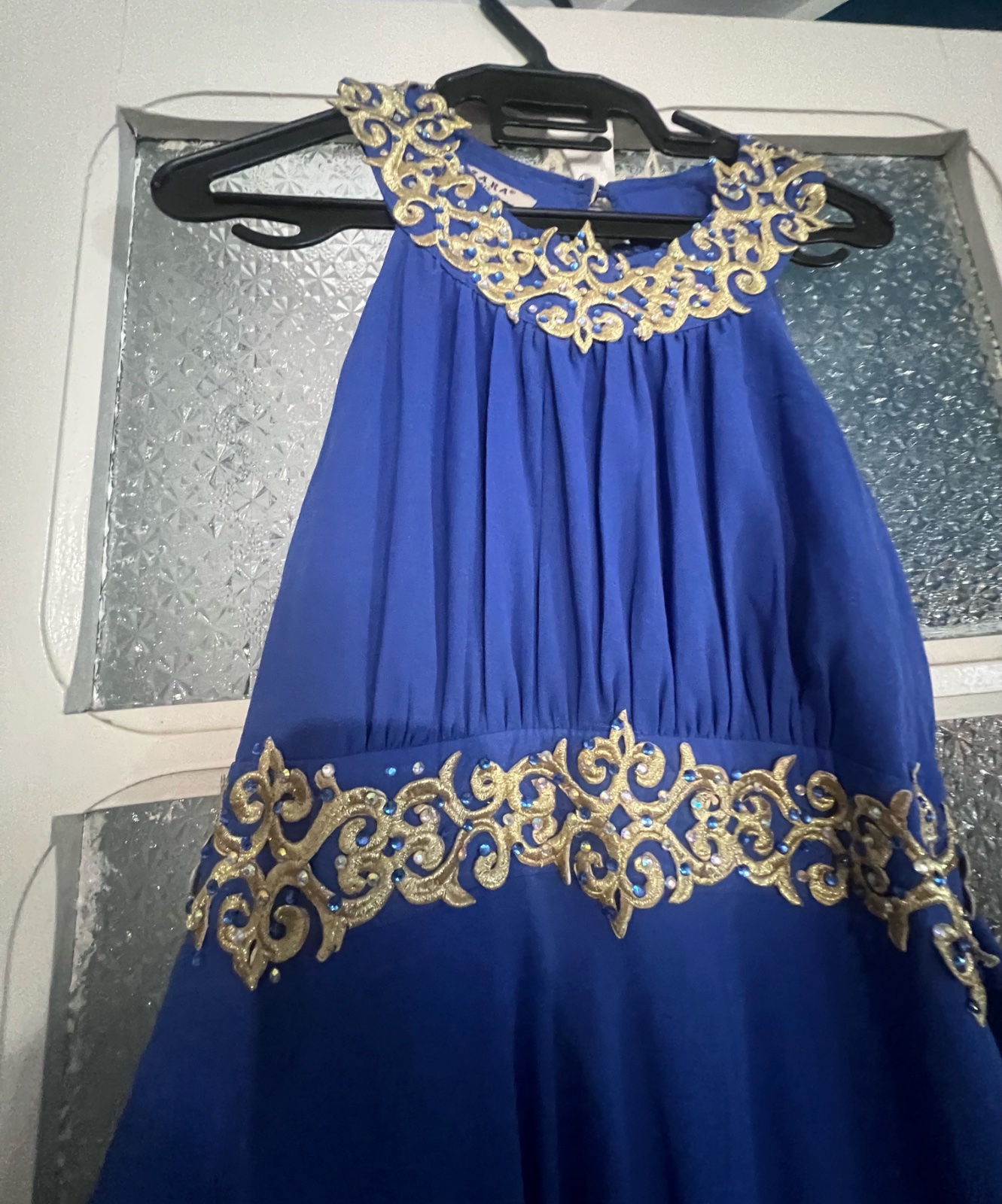 Robe longue cocktail bleue