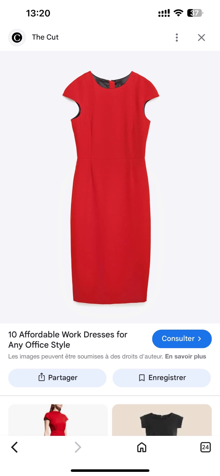 Robe rouge crayon