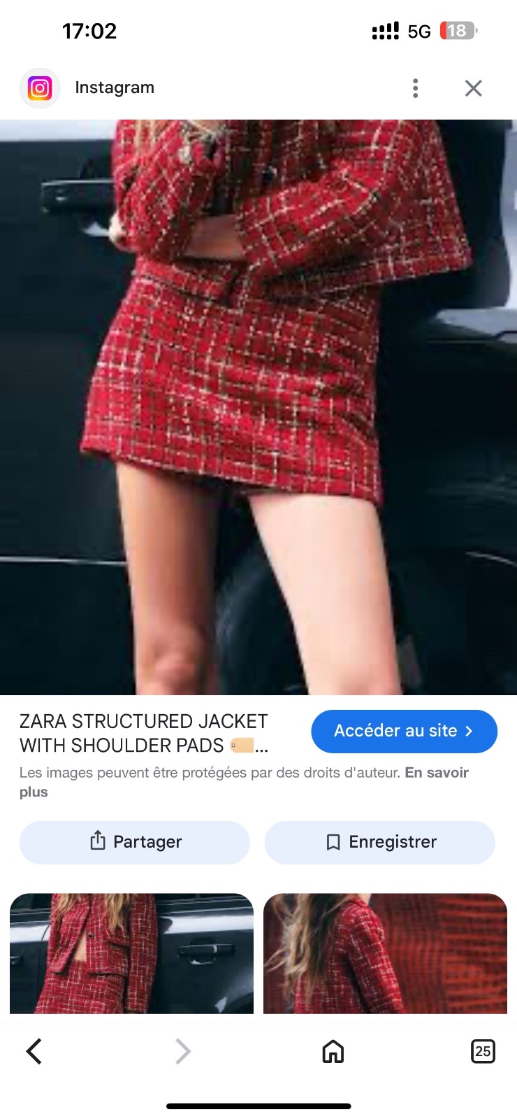 Zara tweed rouge