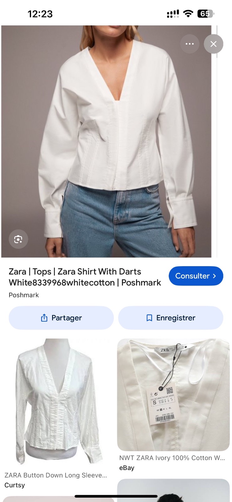 Zara neuf  stylee blanc casse