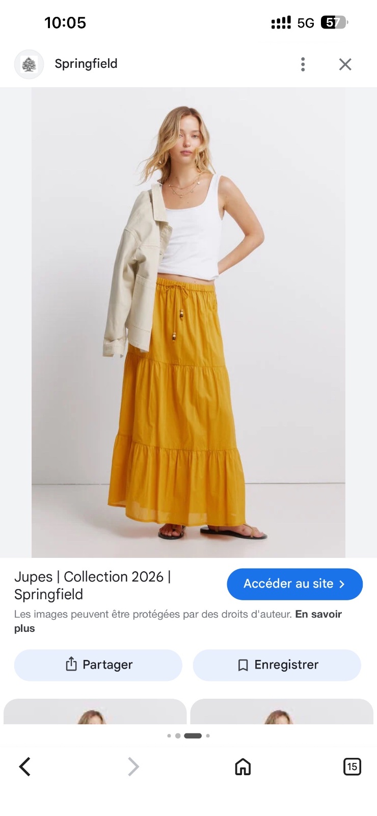 Jupe midi jaune