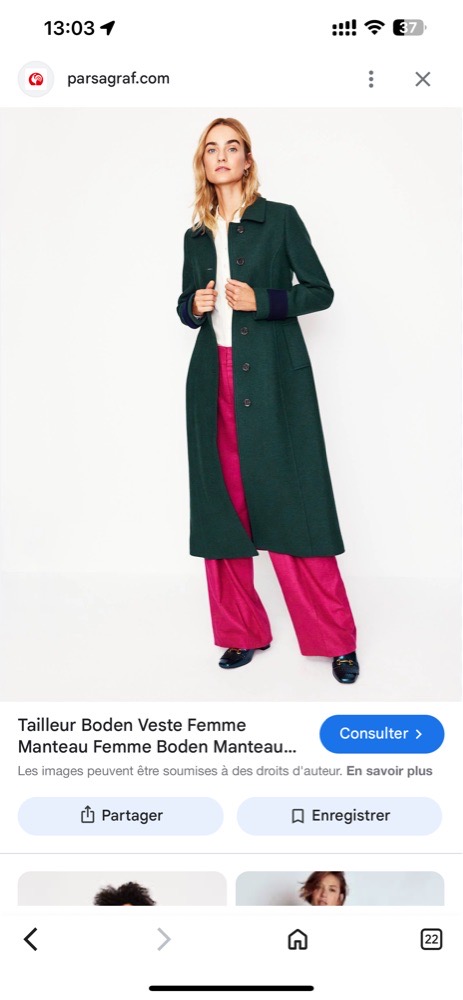 Boden manteau longue