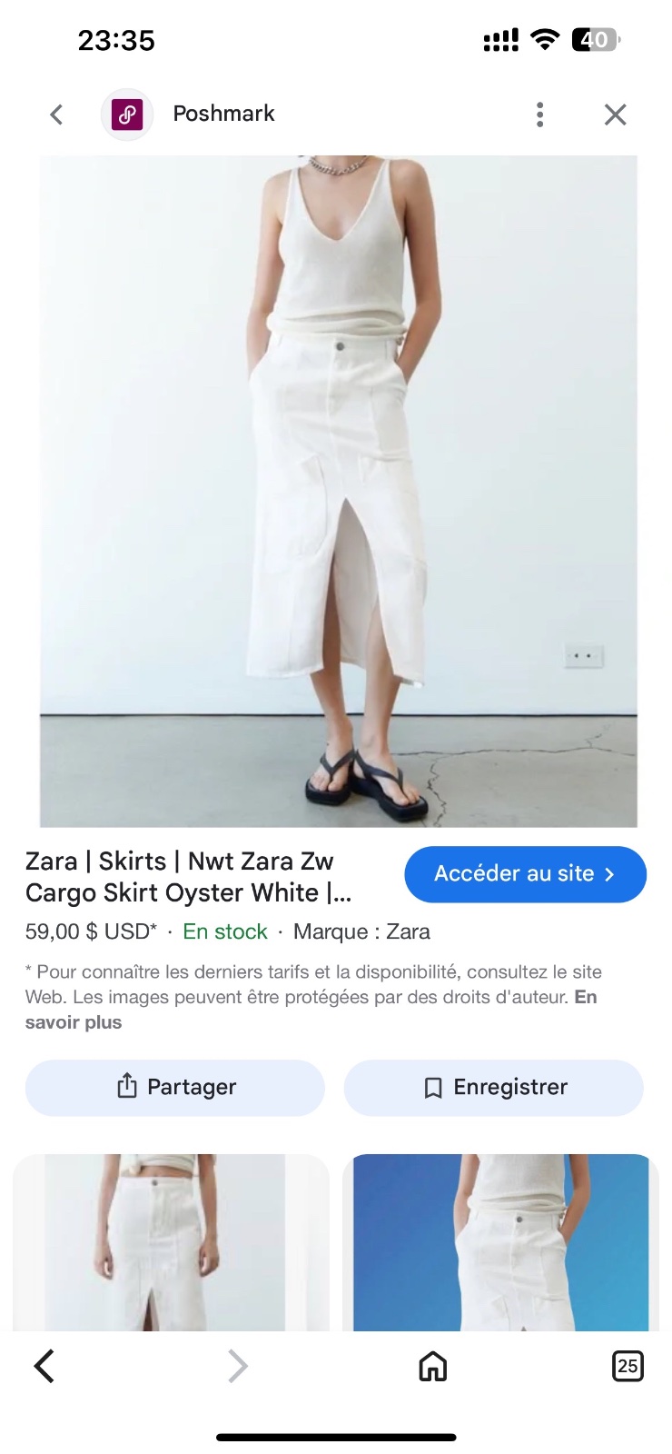 Zara denim blanc