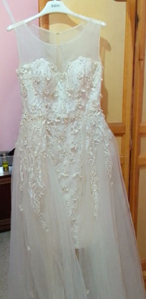 Robe soirée beige 