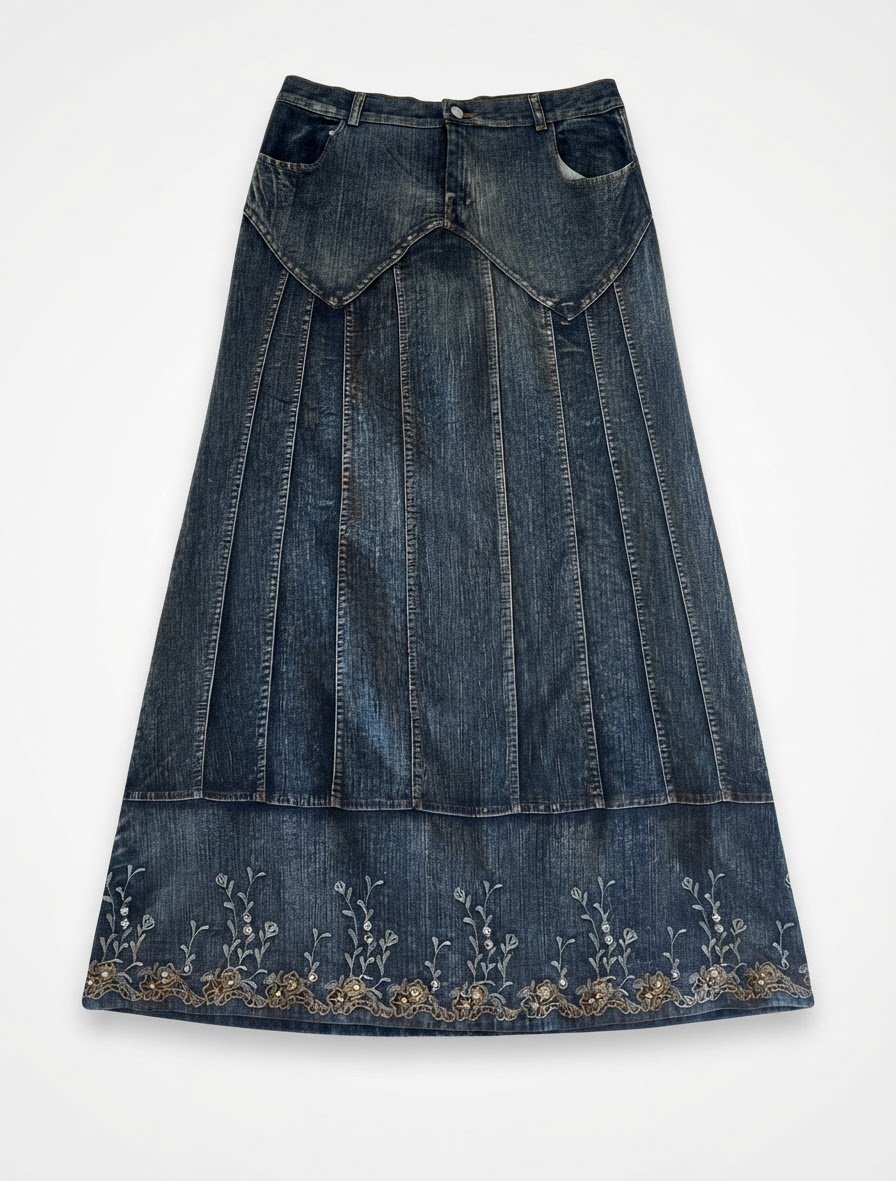 Long jean jupe