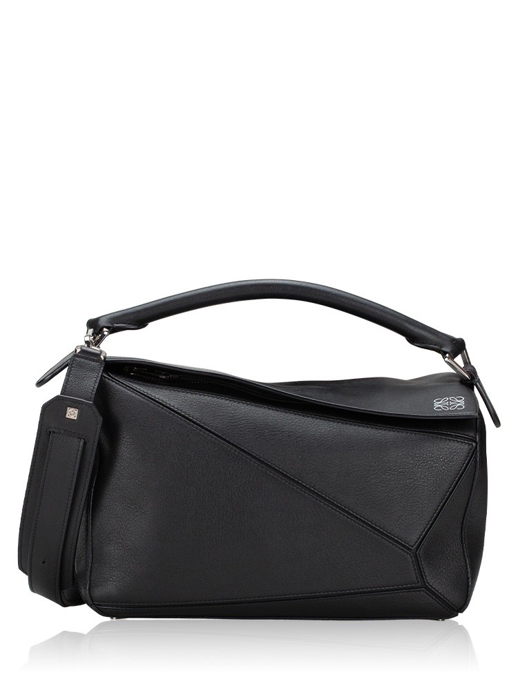 LOEWE Calfskin Medium Puzzle Bag Black