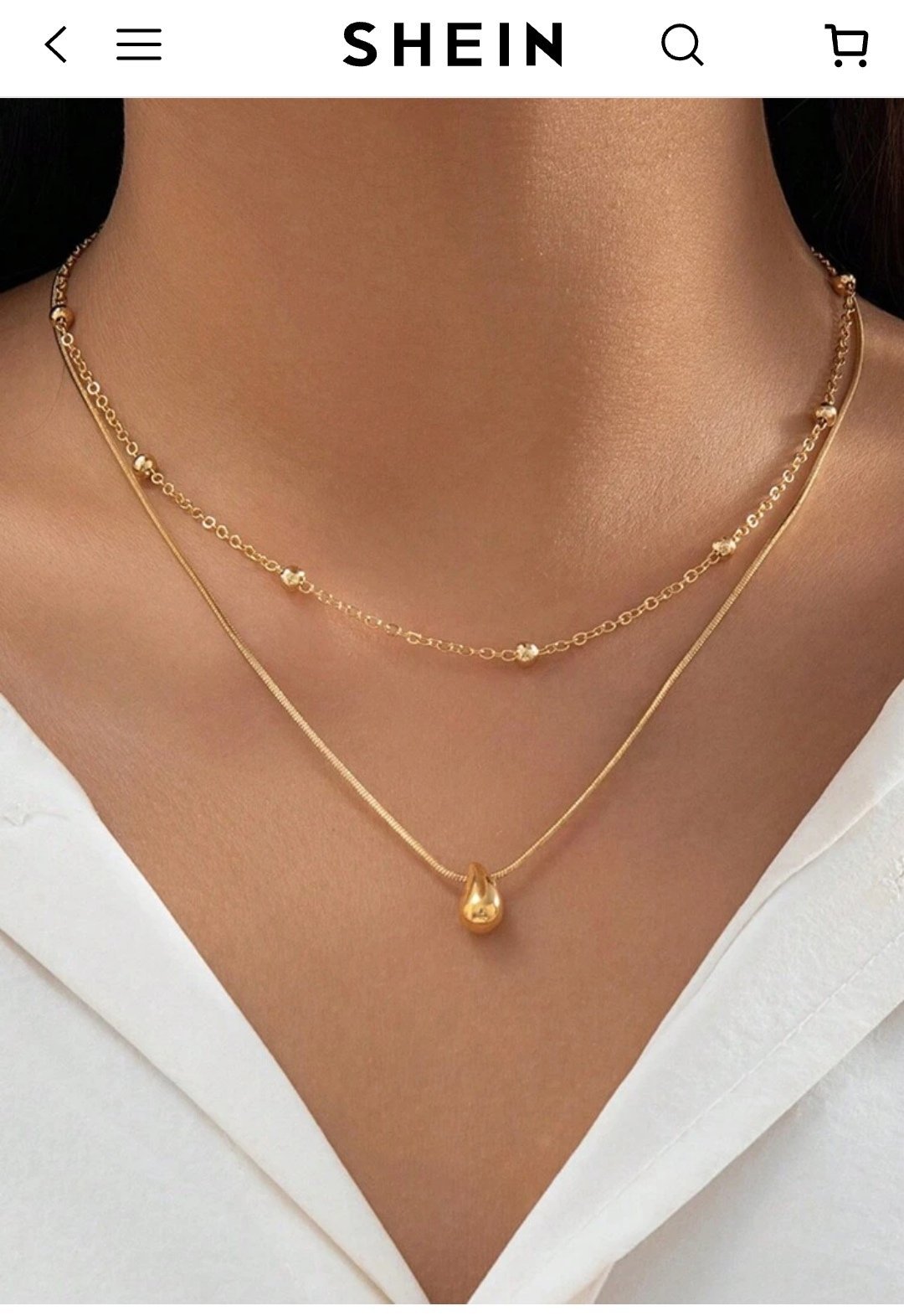 Collier shein inoxydable 