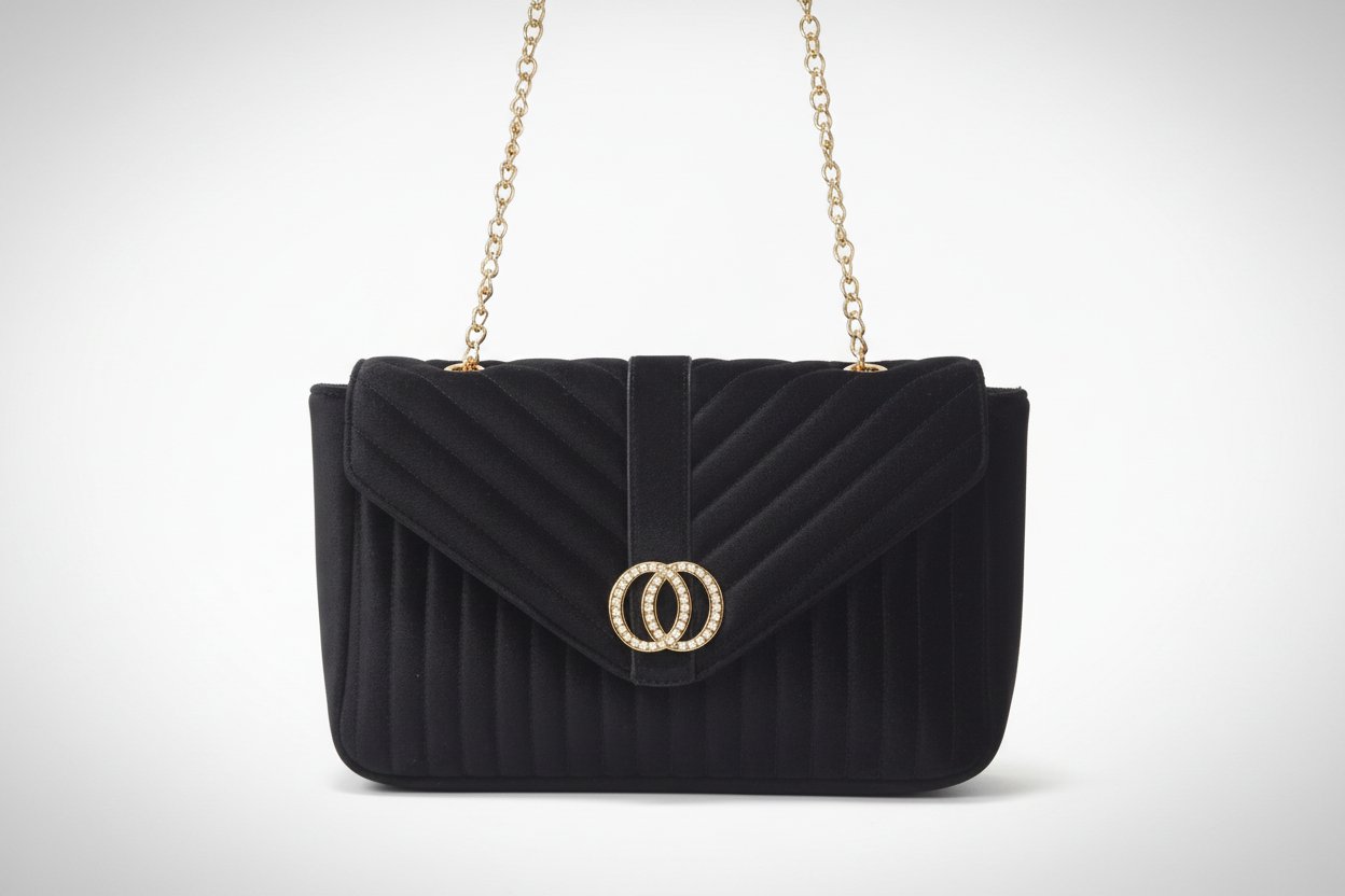 Sac à main en velours noir 