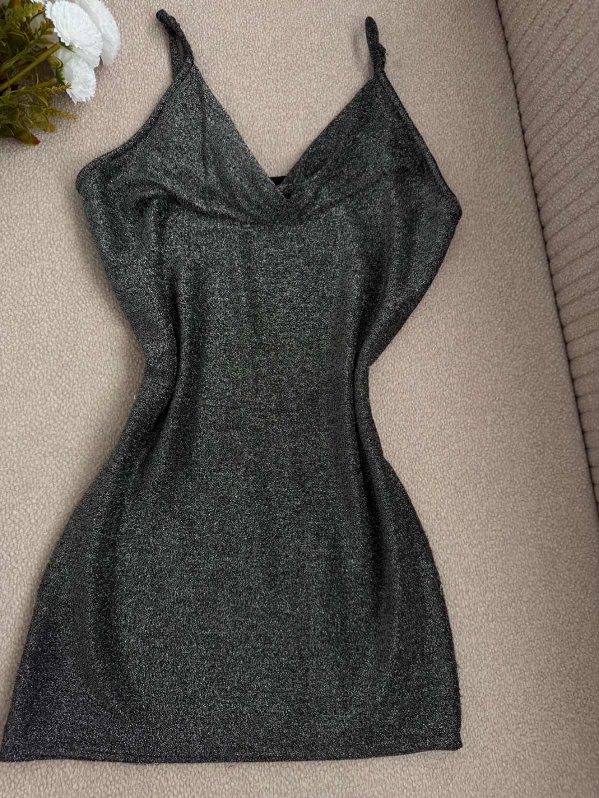 Robe de soirée glitter argentée ✨