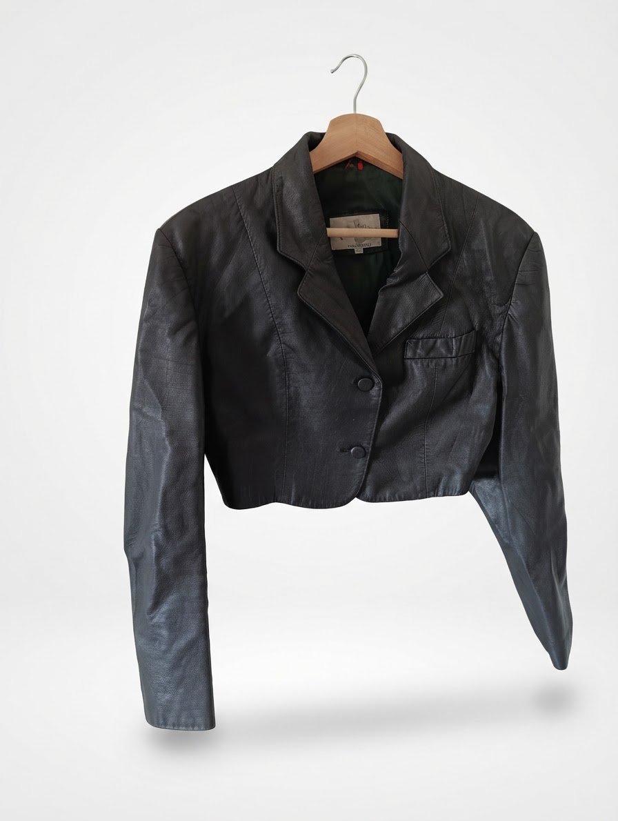 Veste 100% cuir cropped