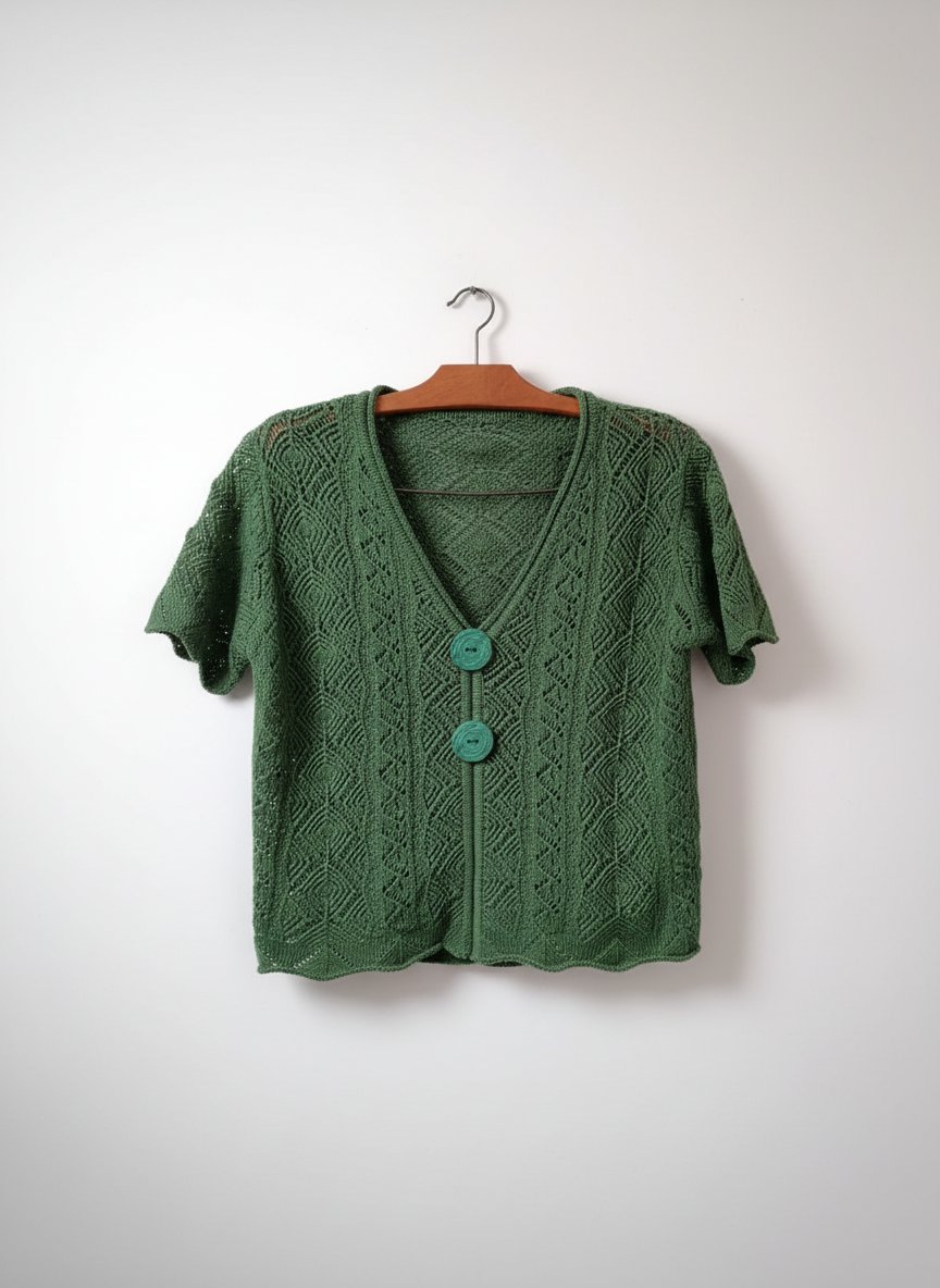 Un très joli tee-shirt crochet fait main (avec petit sac bandoulière artisanal en vrai daim en forme de coeur 