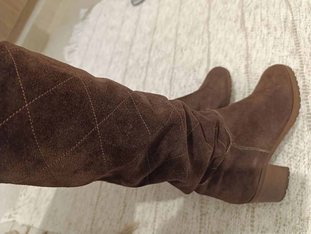 Bottes en vrai Daim marron (couleur tendance)