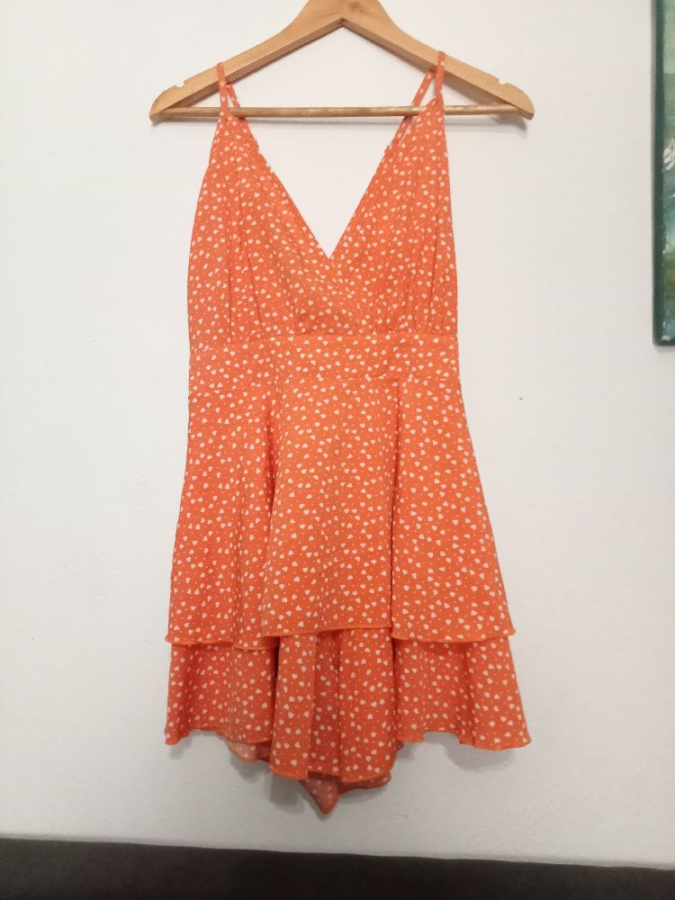 Combishort  à volants tendance imprimée coeur de Shein, taille M parfait