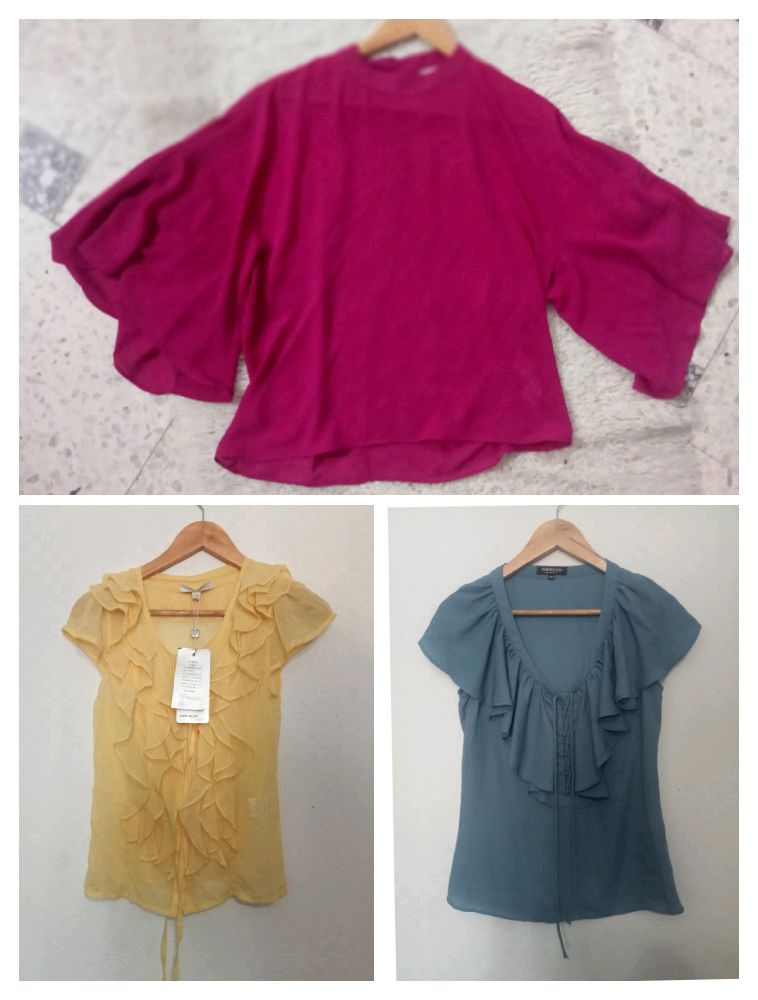 Trois blouses tendances taille S (Morgan+Vero moda+Piazza italia) toutes neuves à un bon prix 