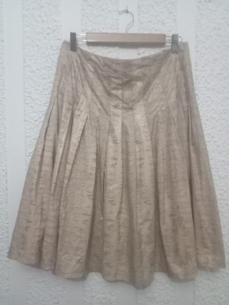 jupe plissée midi, effet cuir léger imprimée serpent taille L
