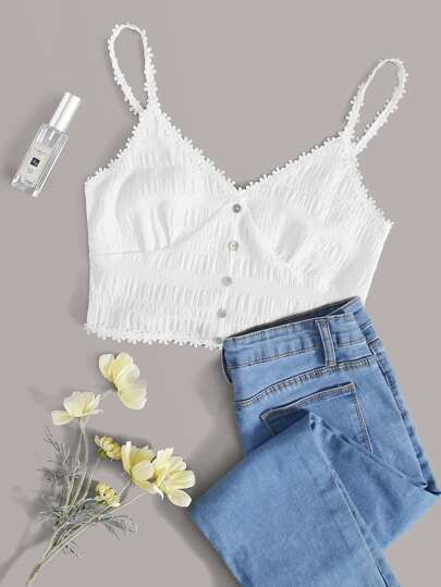 beau crop top blanc de shein taille S, neuf