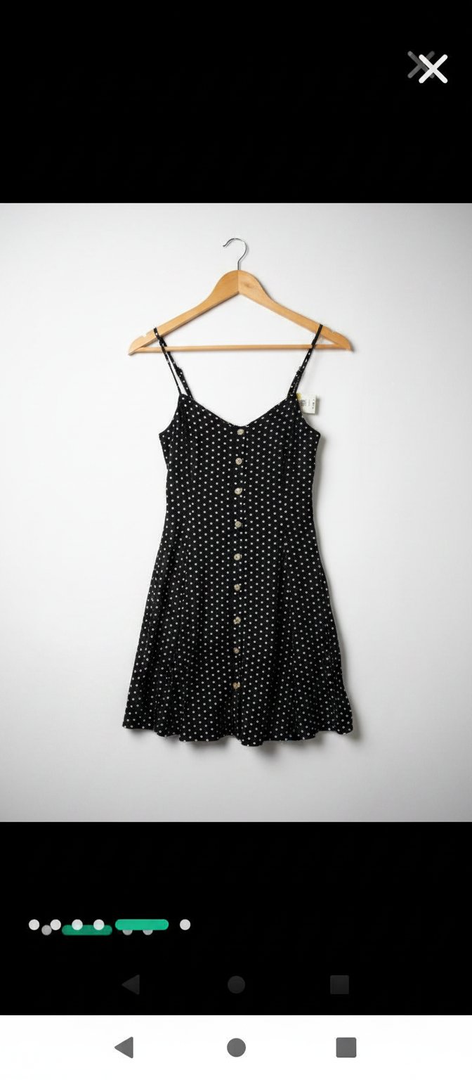 Robe d'été American Eagle, noire à pois, dos lacé, 100% viscose, taille XS, neuve sans défaut