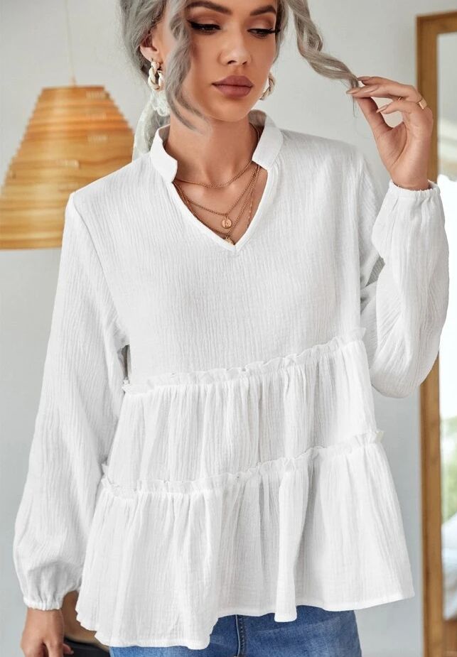 Blouse ample de H&M blanche taille S, 79viscose