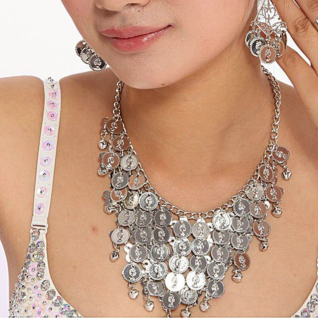 Splendide collier court ras le cou argenté coeurs, inoxydable, importé de l'Egypte, neuf (yji aussi comme accessoire dance Orientale)