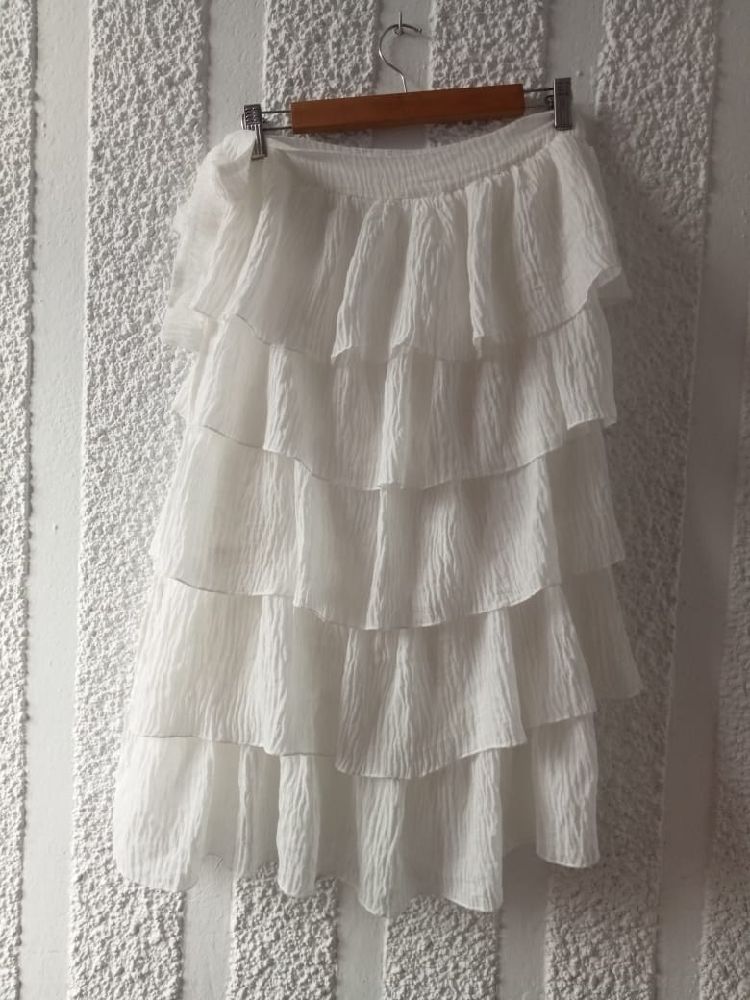 Cache maillot jupe blanc à volants taille XS/S 