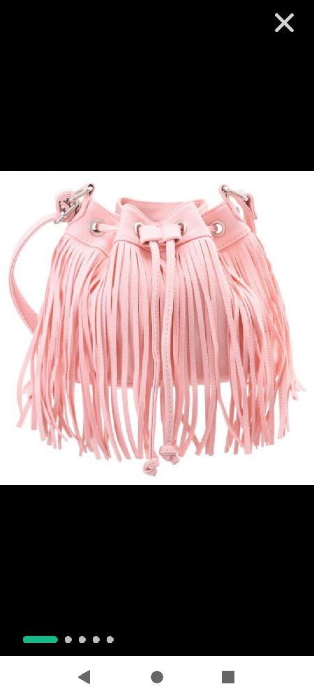 Sac rose poudré à franges de Jennyfer