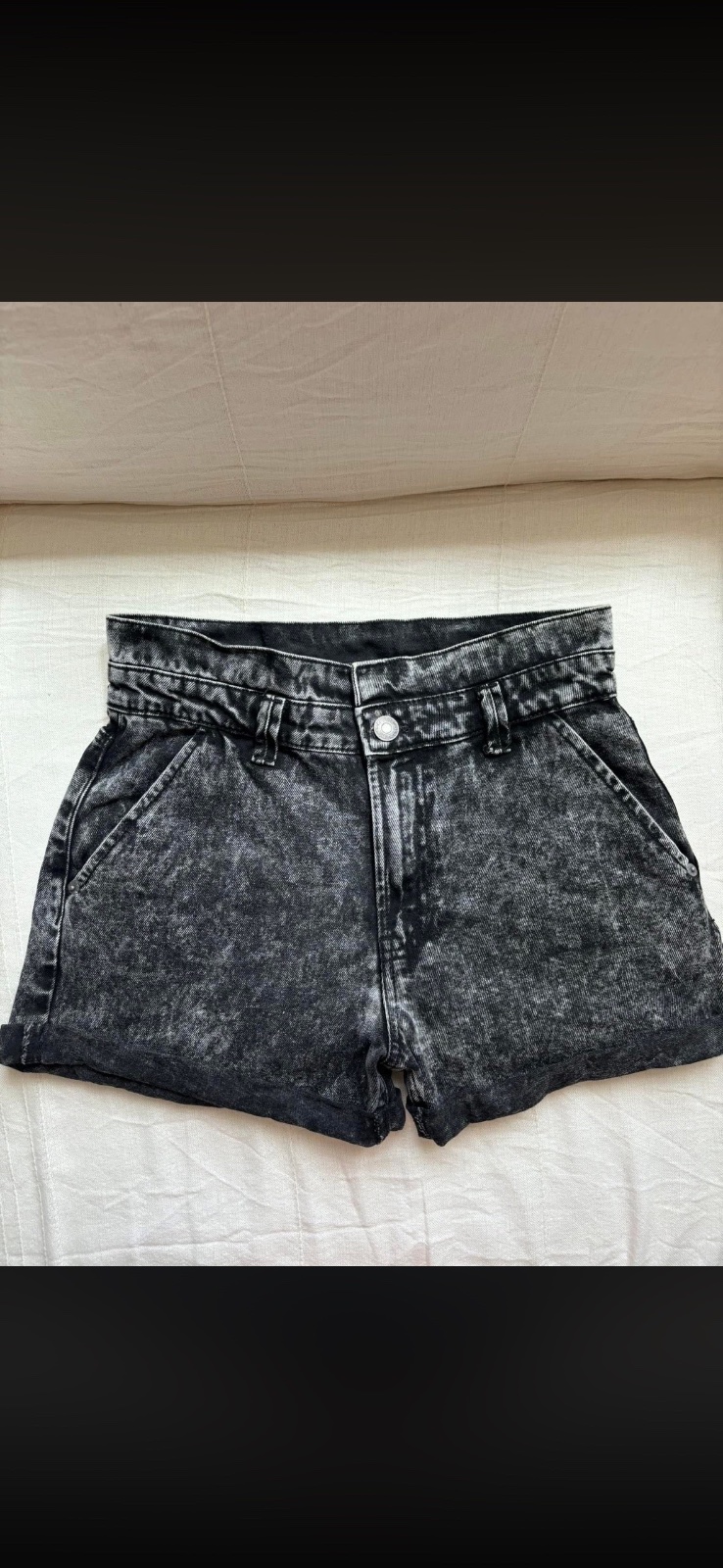 Short en jean noir