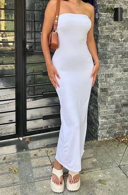 Robe longue bustier blanche