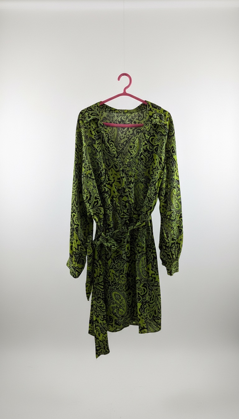 Robe Zara imprimée verte style bohème ✨