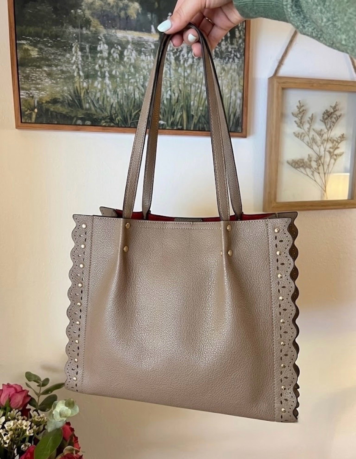 Sac beige avec pochette 
