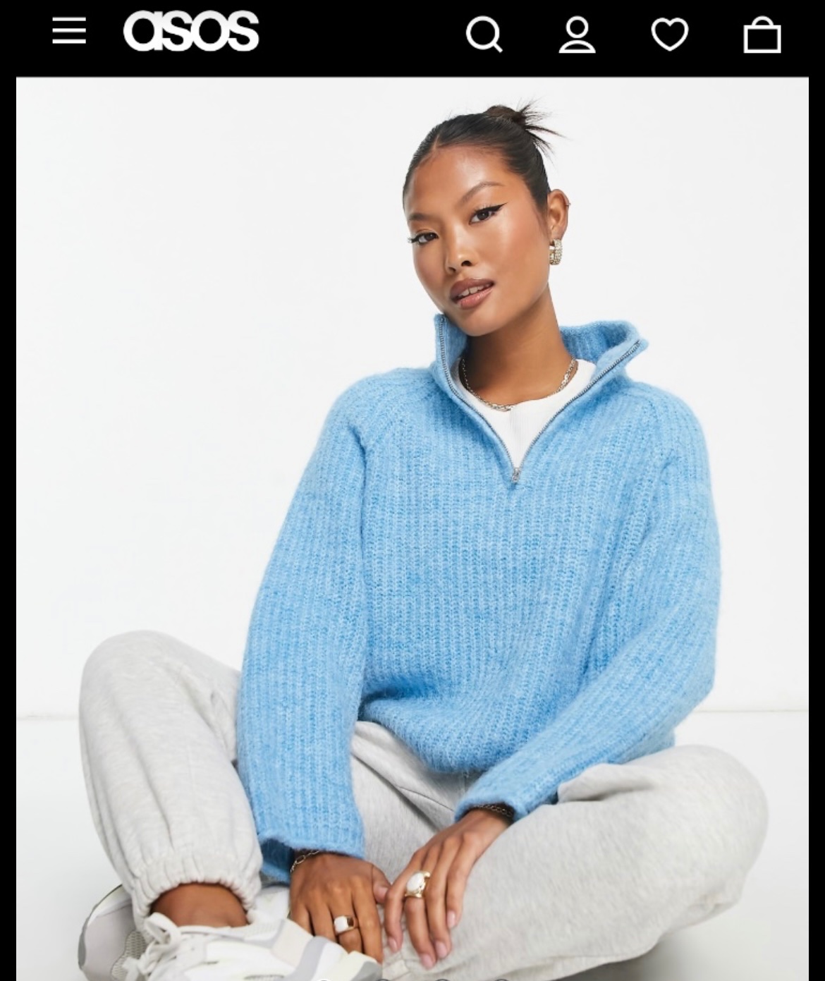 Pull en maille asos col zippé