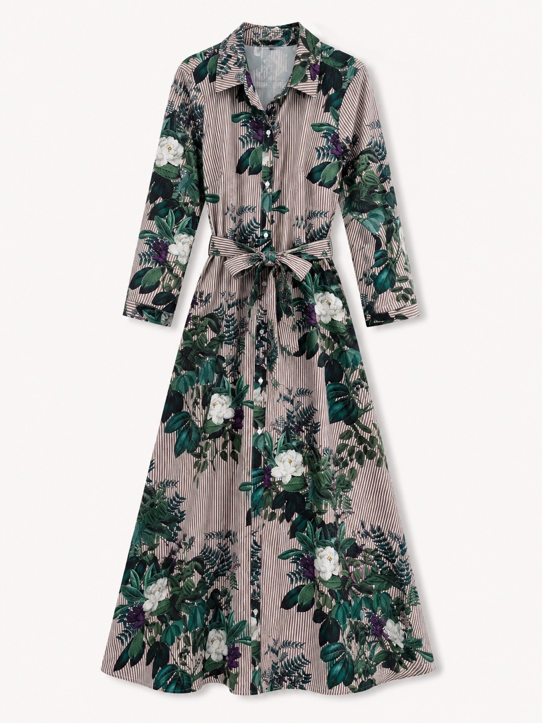 Robe chemise longue à imprimé floral – Très bon état 🌿