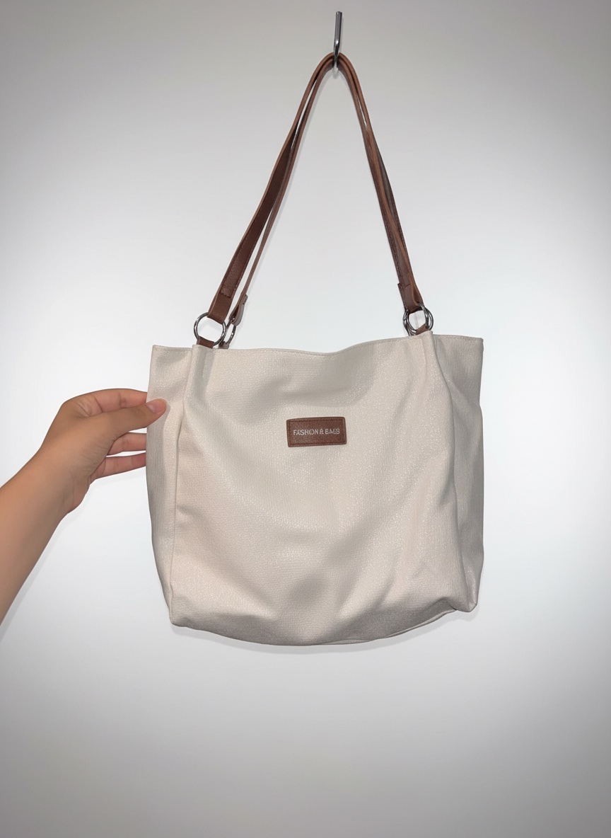 Sac cabas blanc / crème style "Fashion & Bags" – Porté épaule