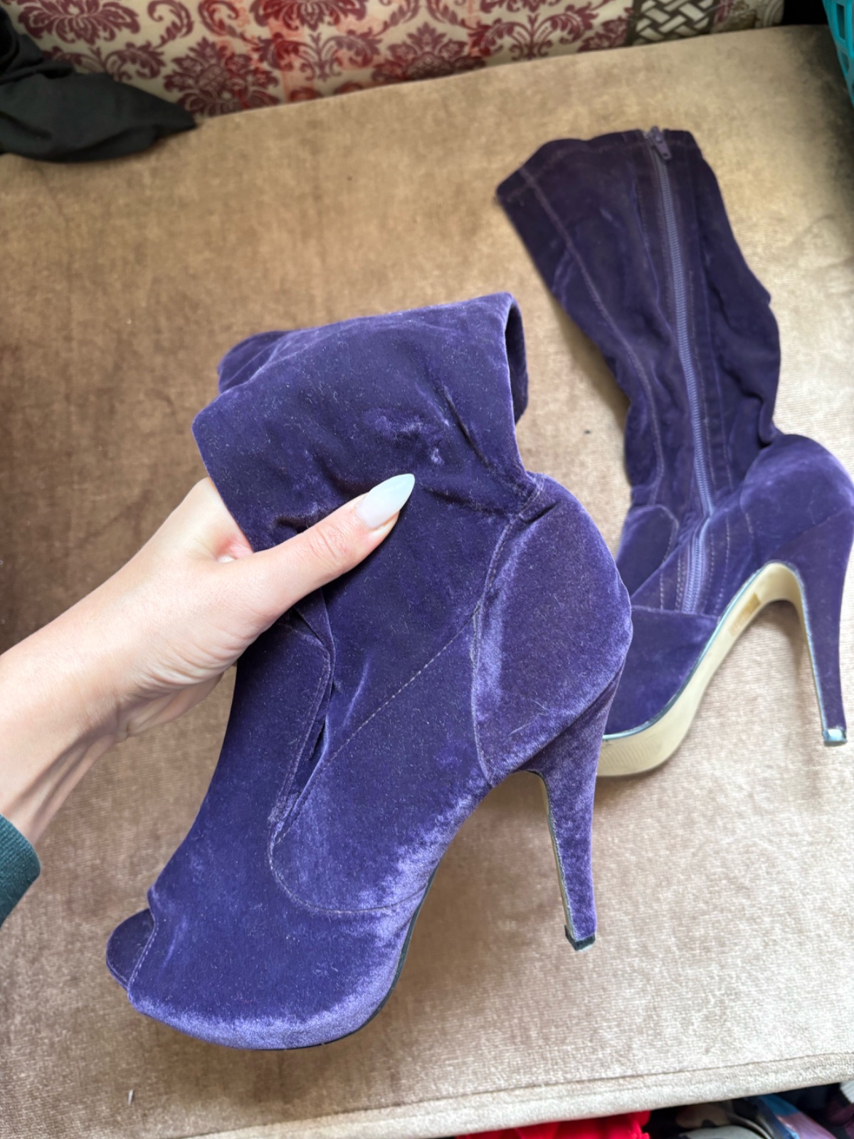 Bottines en velour 