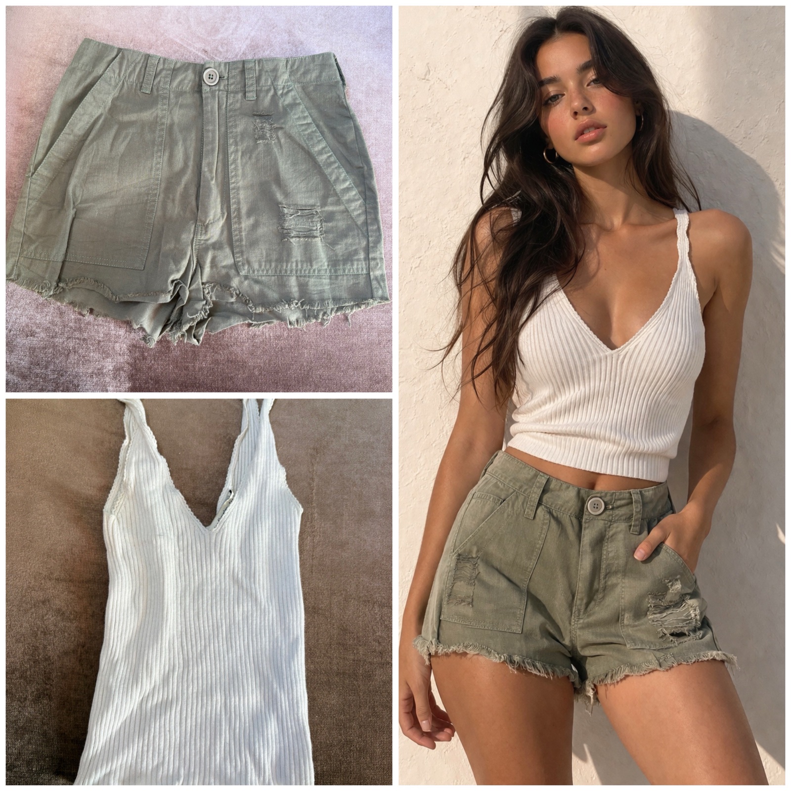 Lot hot blanc stradi et short 