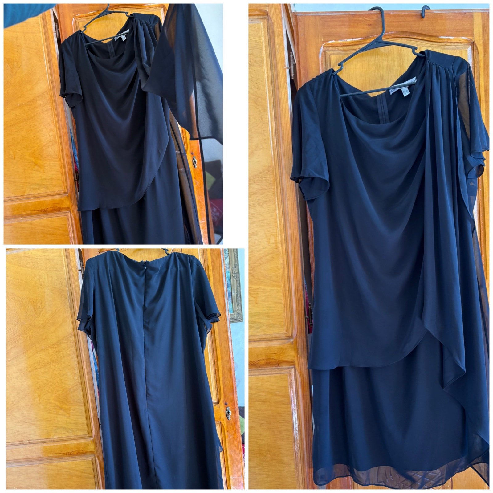 Sublime robe noire avec de magnifiques détails qui lui apportent une touche chic et élégante. Coupe flatteuse et confortable, idéale pour toutes les occasions. Comme neuve