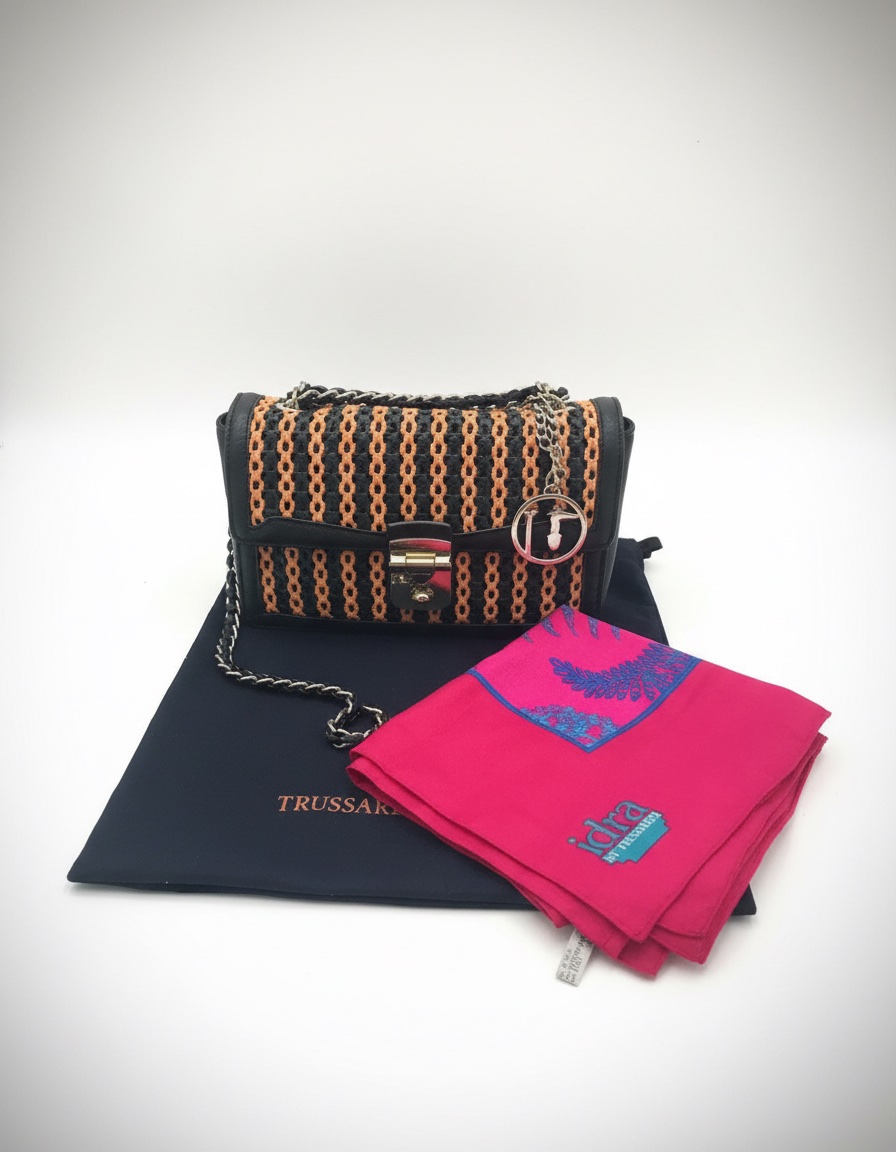 Sac trussardi authentique avec foulard gratuit porter 2 fois